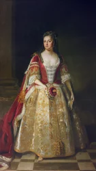 Portrait of Angelina Magdalena, second wife of 1st Viscount St. John in coronation robes, 1727